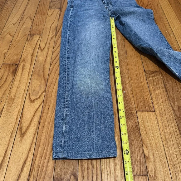 Reformation Liza Ultra High Rise Straight Organic Cotton Jeans in Blue‎ Malta 24 - Picture 8 of 10